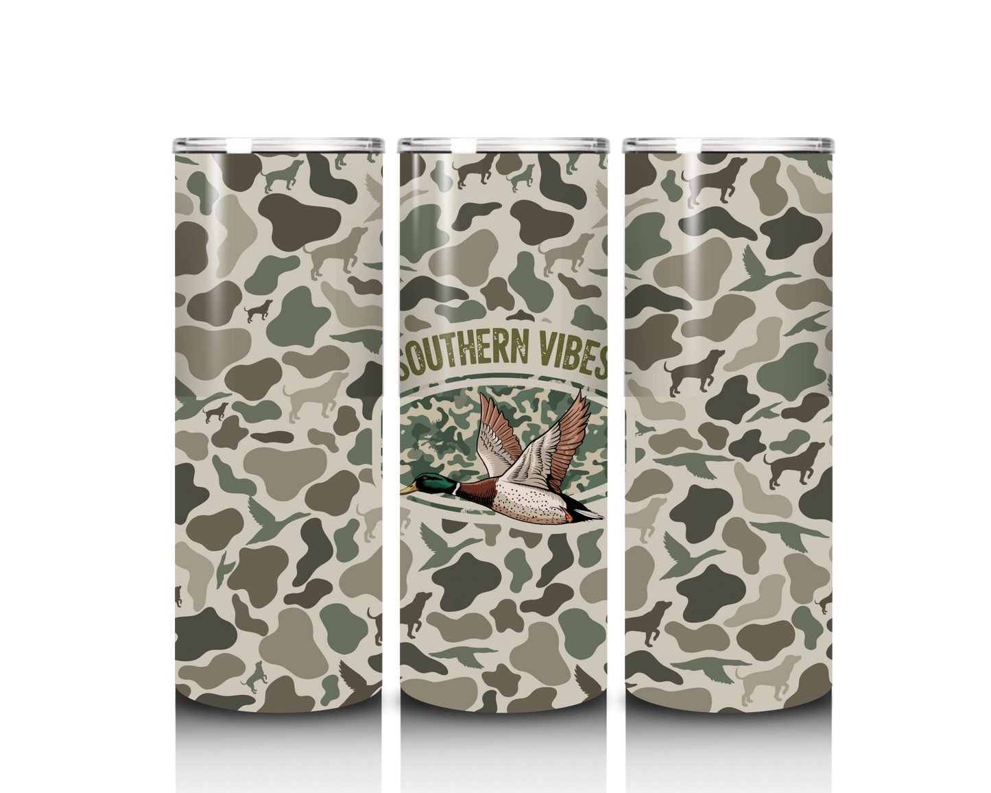 southern vibes duck tumbler wrap design