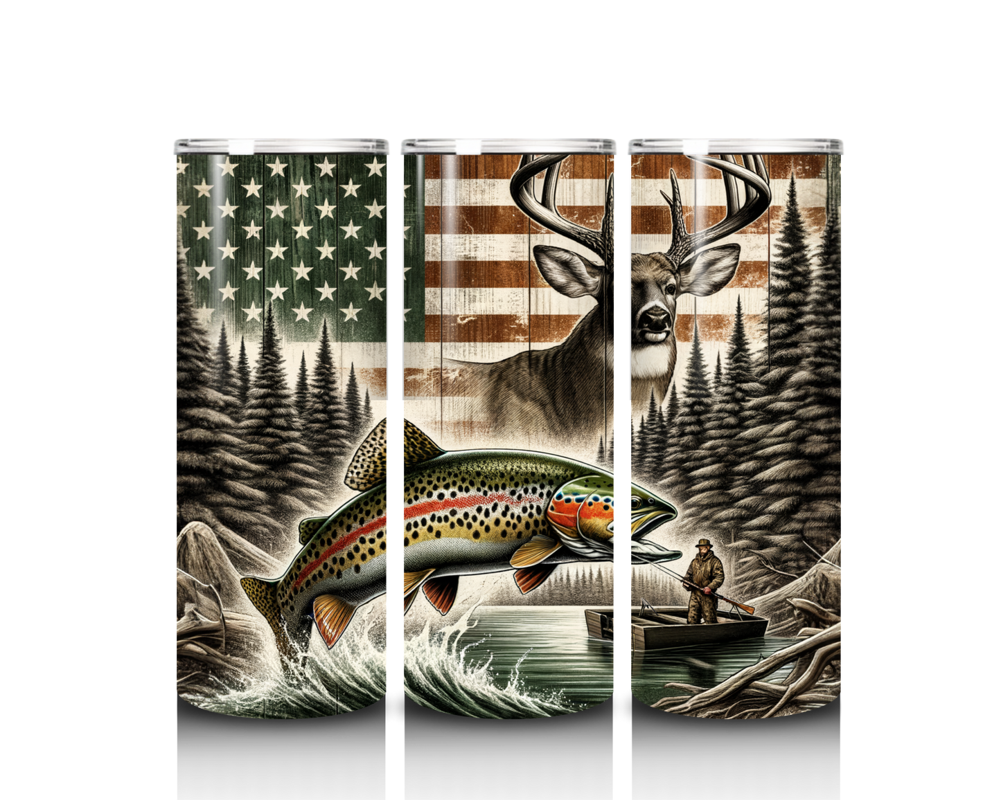 fishing and hunting tumbler wrap design