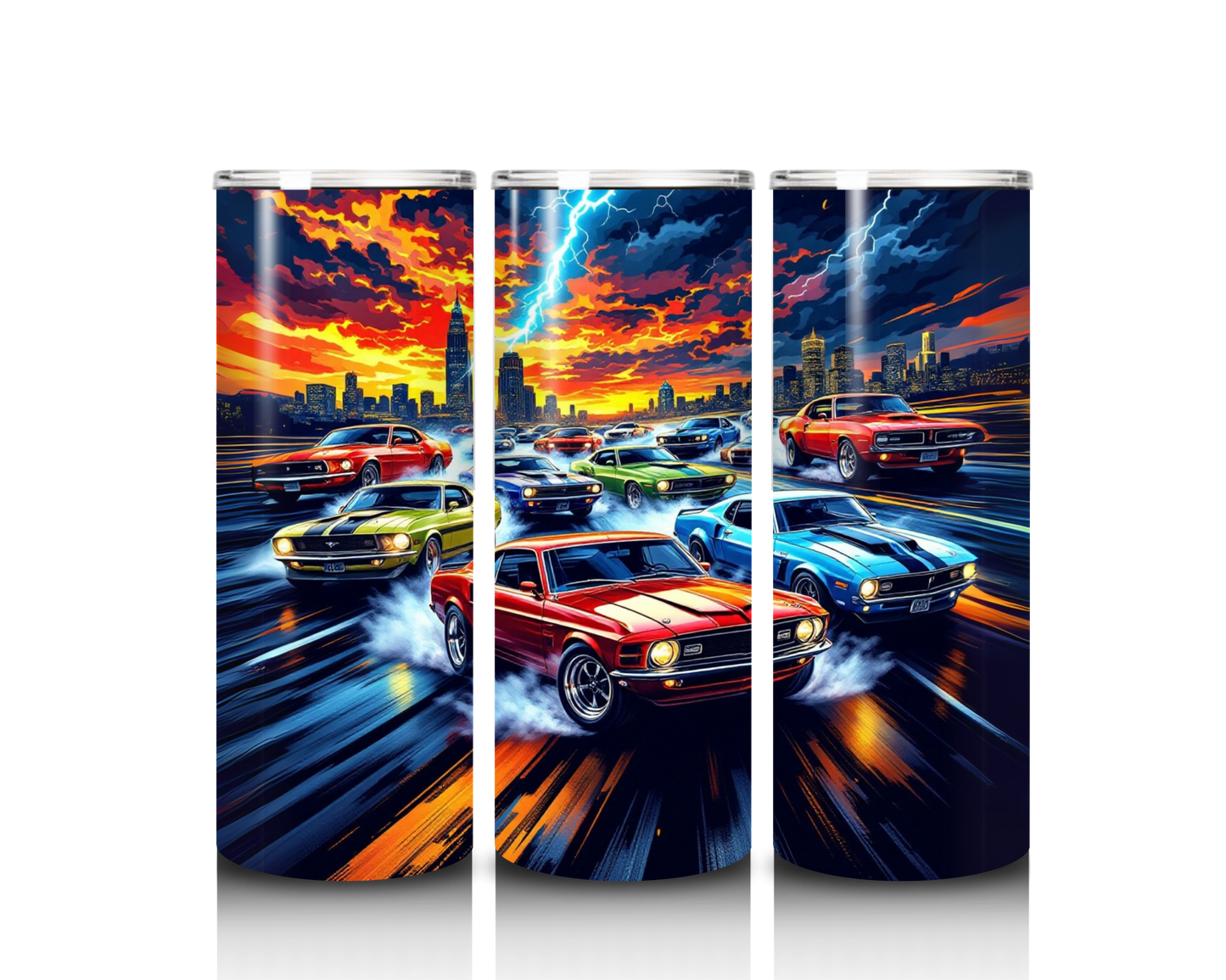 muscle car tumbler wrap design