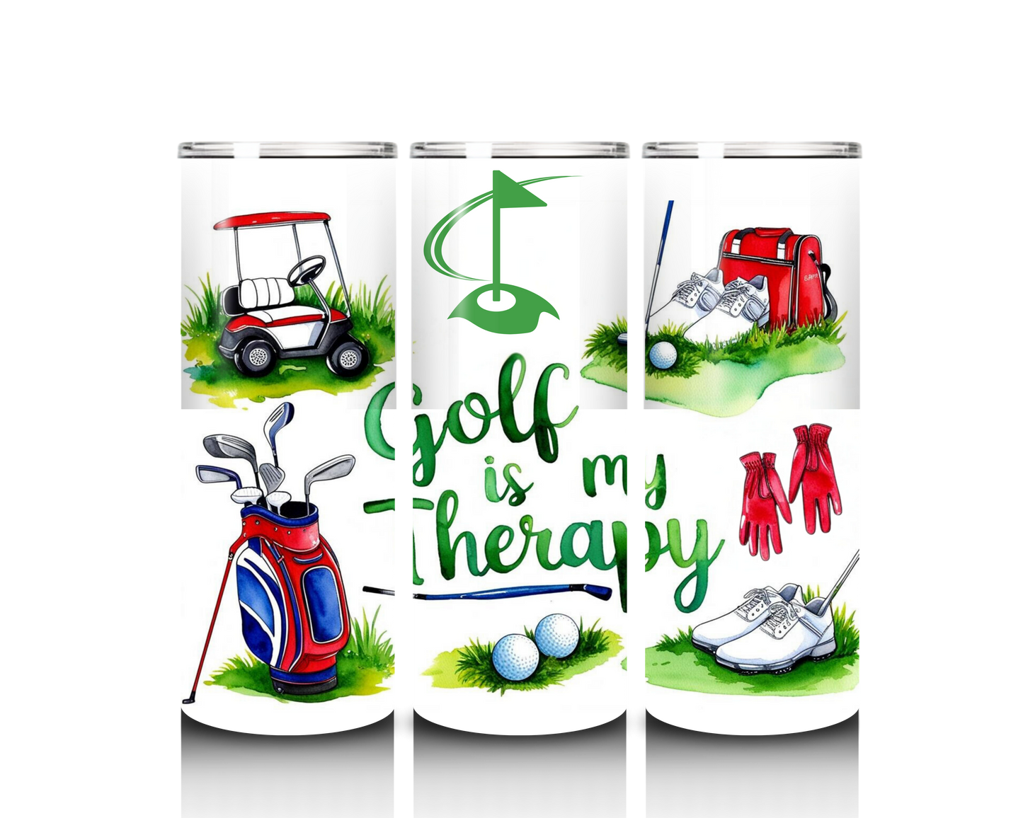 golf is my therapy tumbler wrap design