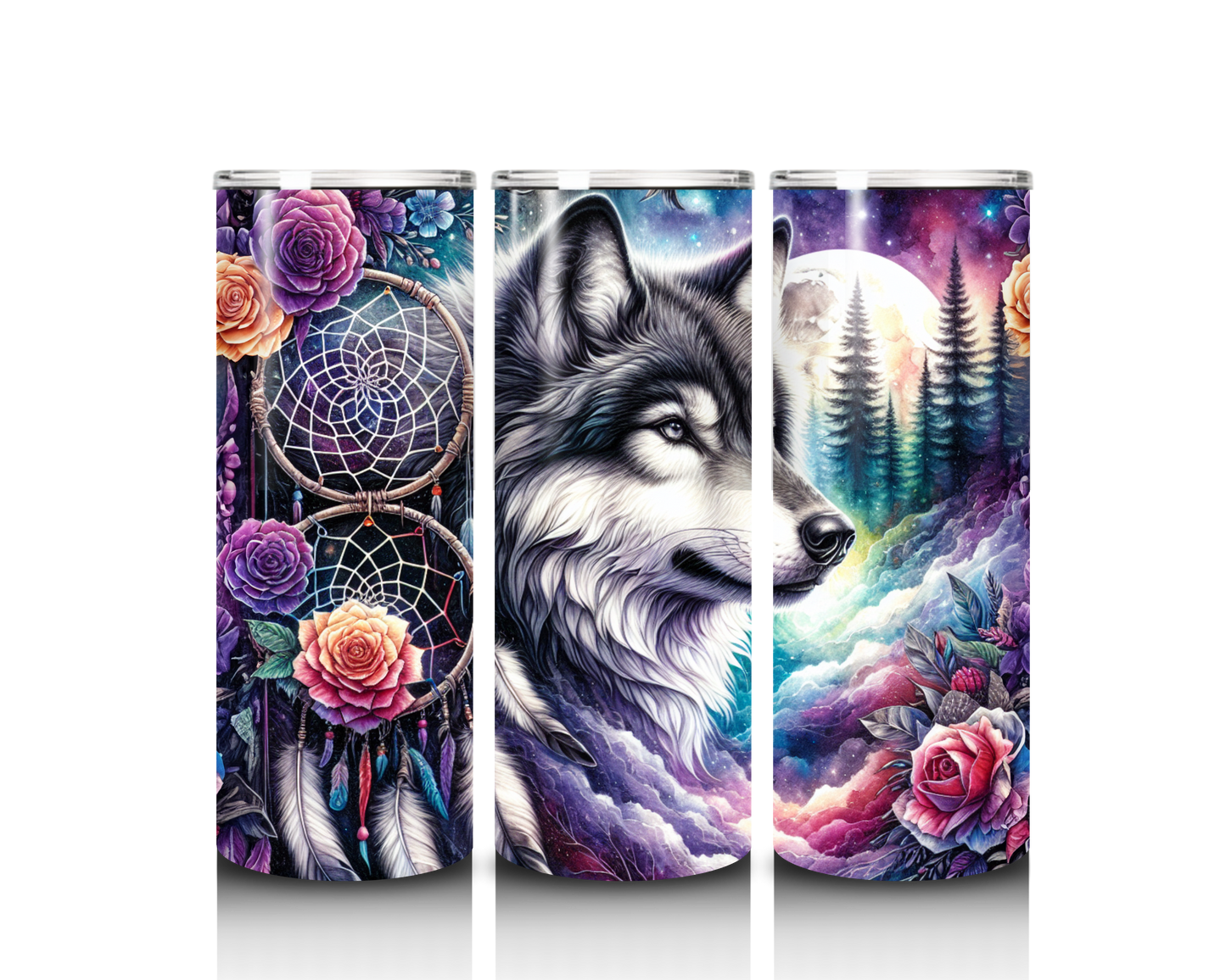 wolf tumbler wrap design