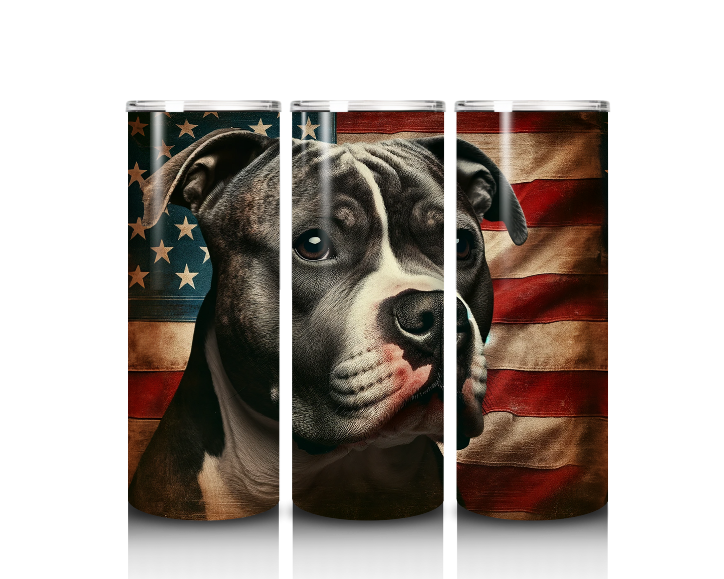 pitbull flag tumbler wrap design