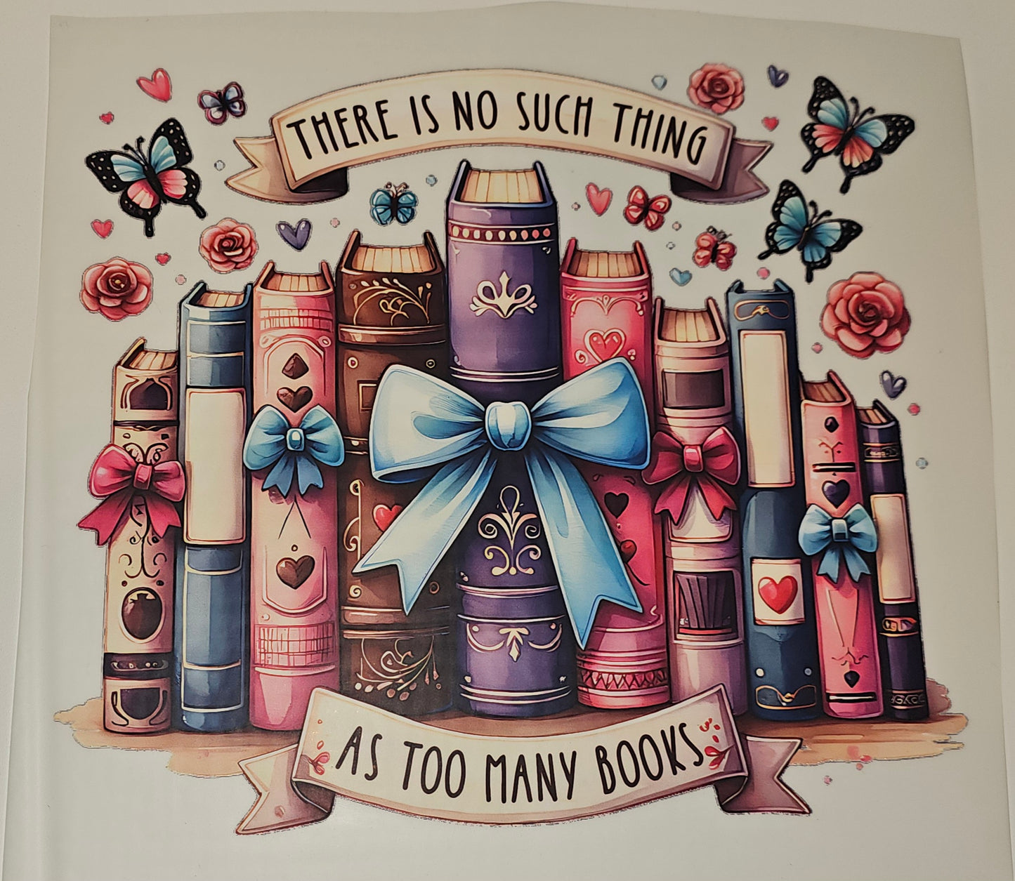 Books dtf transfer for shirt or tote bag