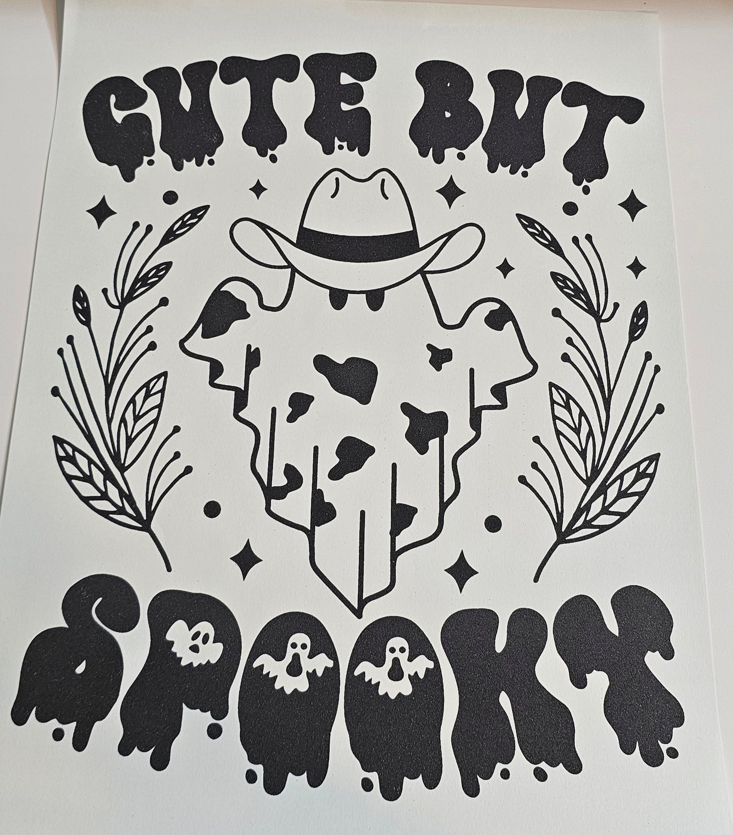 Cute but spooky screen print for t-shirts