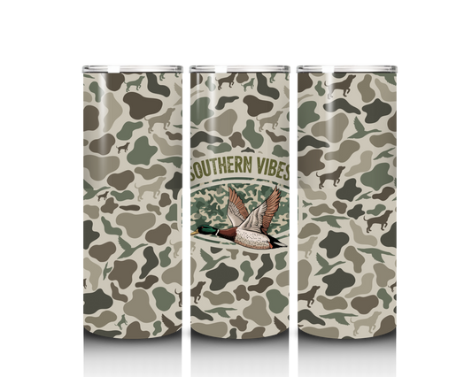 southern vibes duck tumbler wrap design