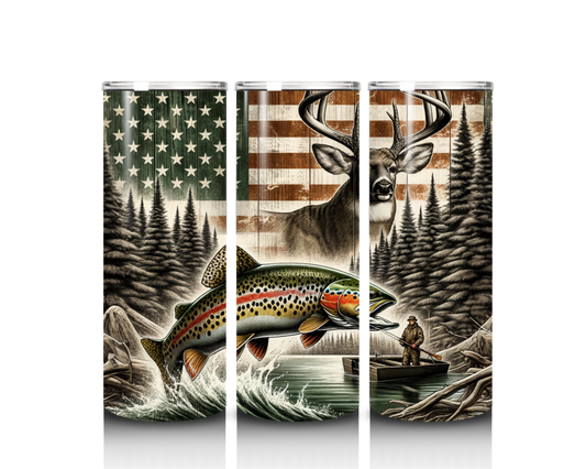 fishing and hunting tumbler wrap design
