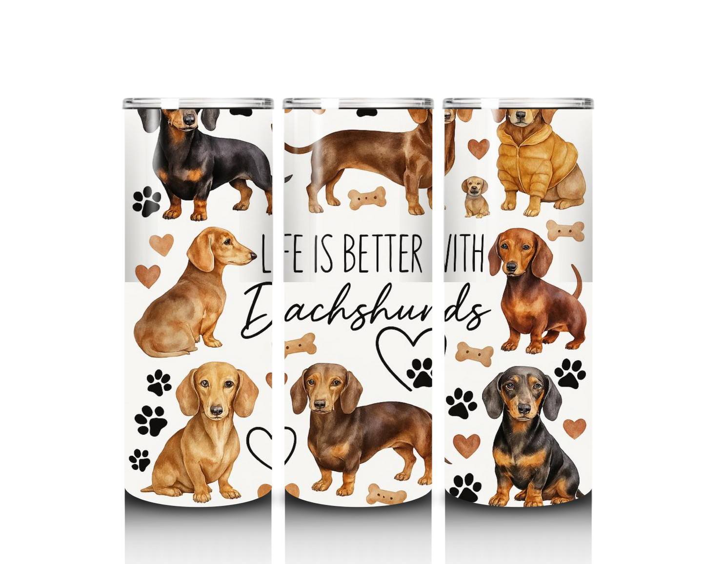 life is better with dachshund's tumbler wrap design