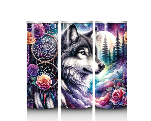 wolf tumbler wrap design