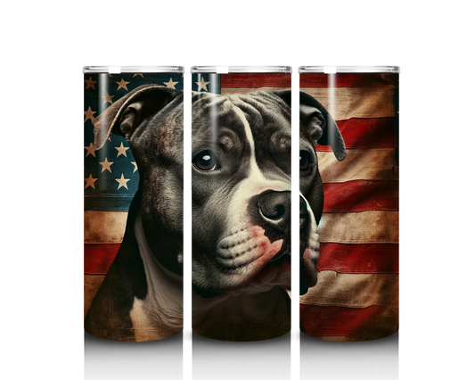 pitbull flag tumbler wrap design