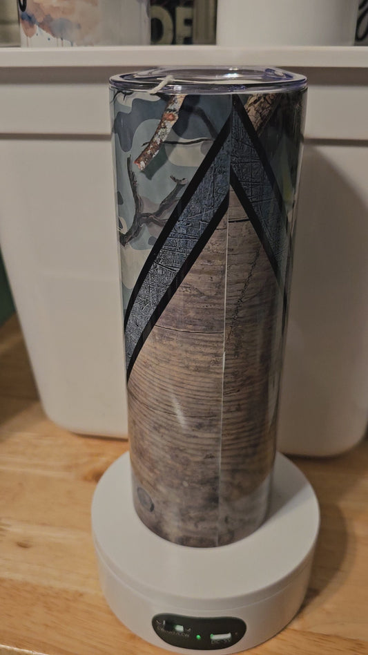 Deer with flag tumbler 20 oz
