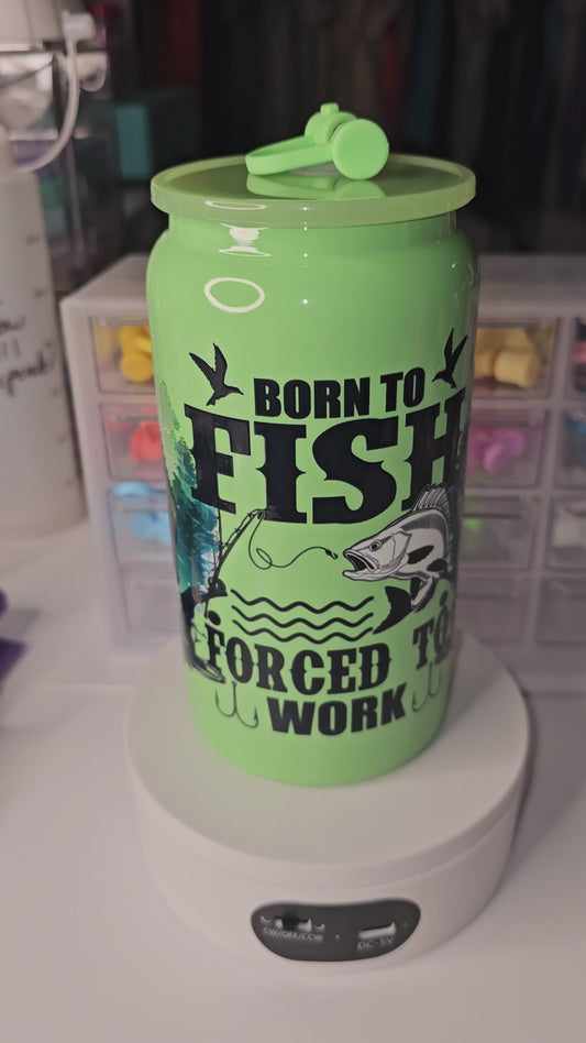 16 oz stainless steel born to fish cup