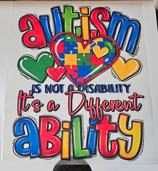 Autism awareness dtf print for shirts