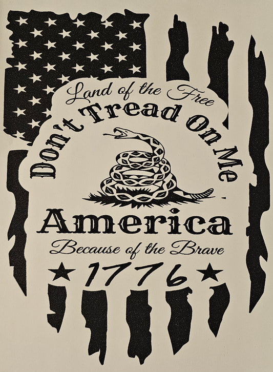 Don't tread on me screen print for t-shirts