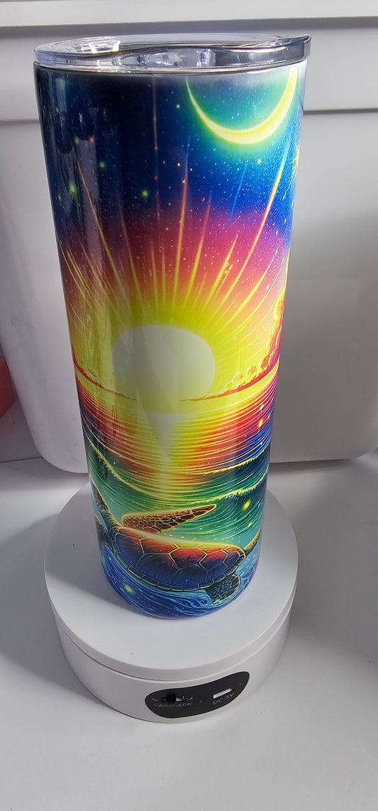 20 oz sea turtle tumbler