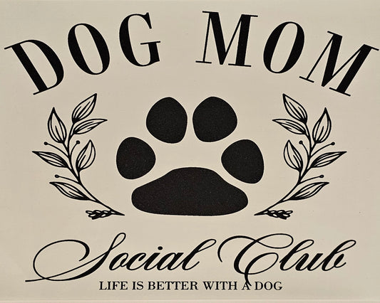 Dog mom social club screen print for t-shirts