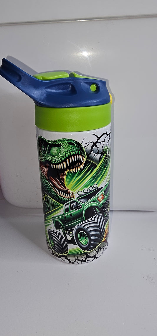 Kids 12 oz flip top dinosaur tumbler