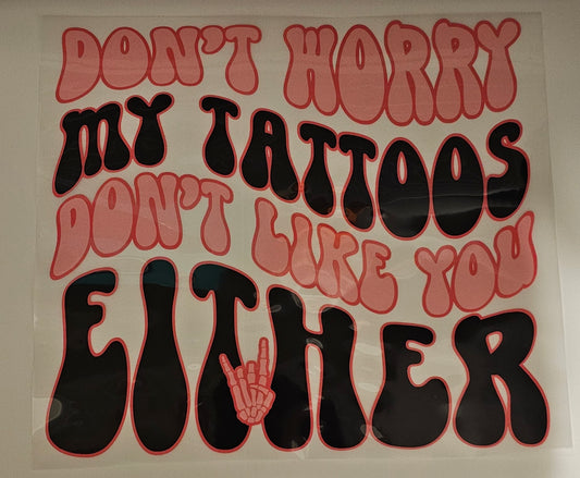 Tattoos dtf print for t-shirts